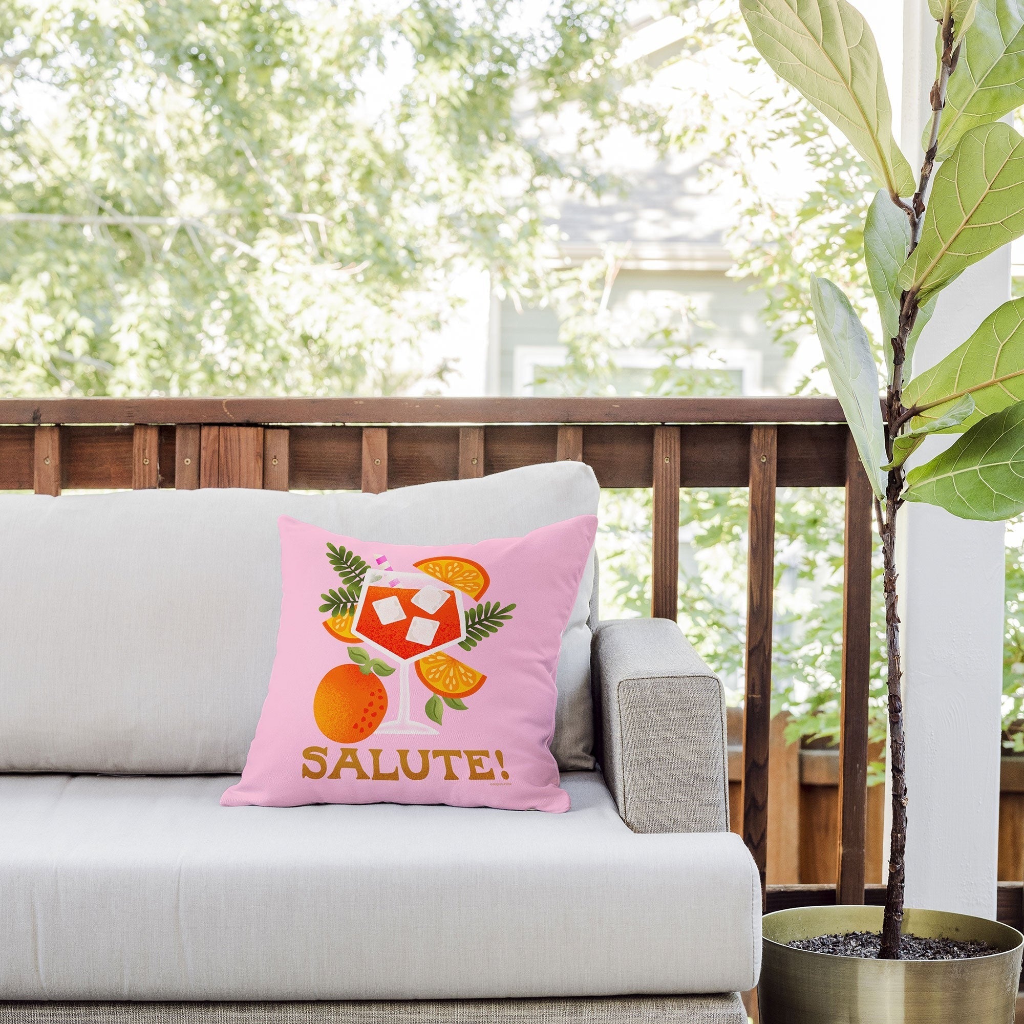 Jessica Molina Orange Spritz Outdoor Throw Pillow
