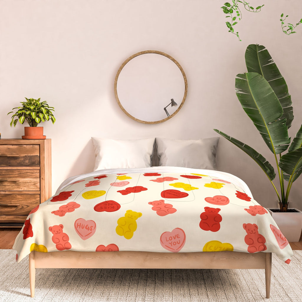 Design by Spark Gummy Bears and Candy Hearts Valentines Comforter