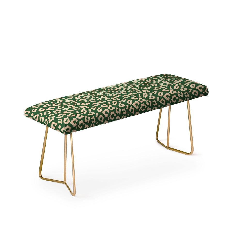 Avenie BR Cheetah Print In Green Bench