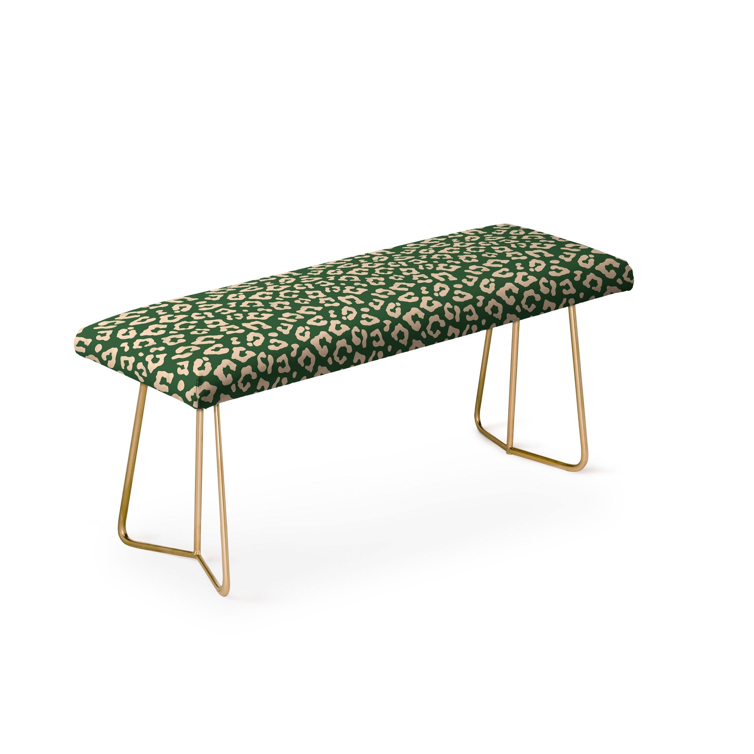 Avenie BR Cheetah Print In Green Bench