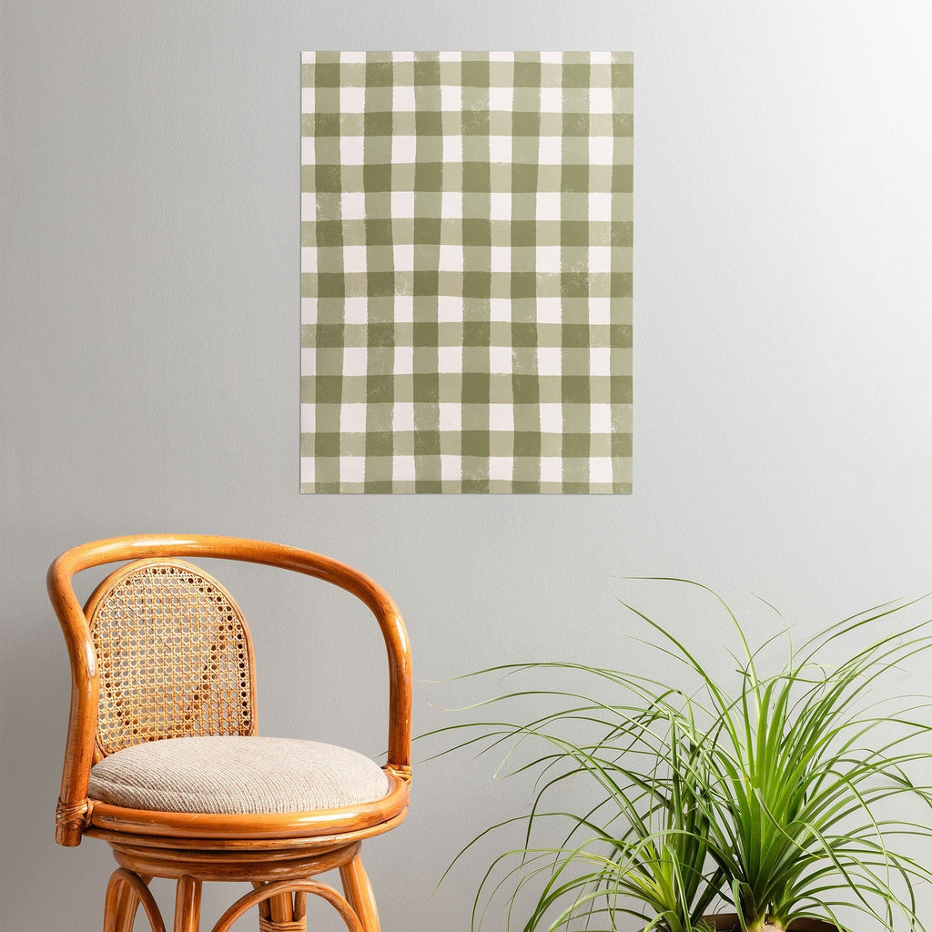 Menina Lisboa Rustic Green Plaid Poster