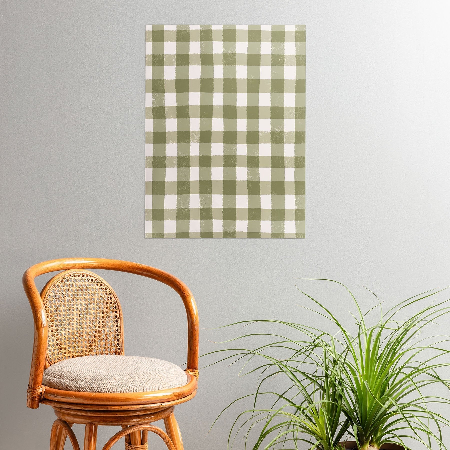 Menina Lisboa Rustic Green Plaid Poster