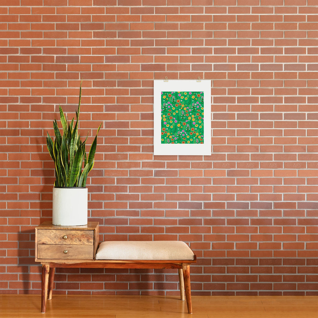 Pimlada Phuapradit Ditsy Spring Floral Green Art Print