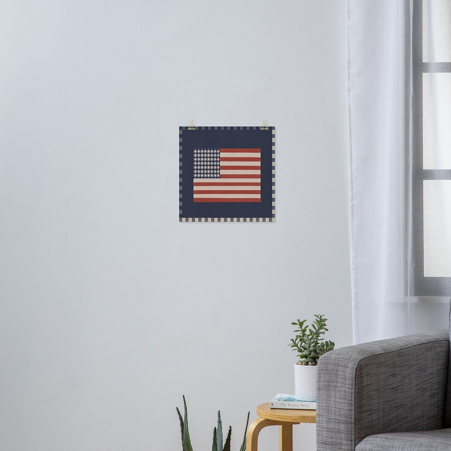 DENY Designs Gingham Flag Art Print