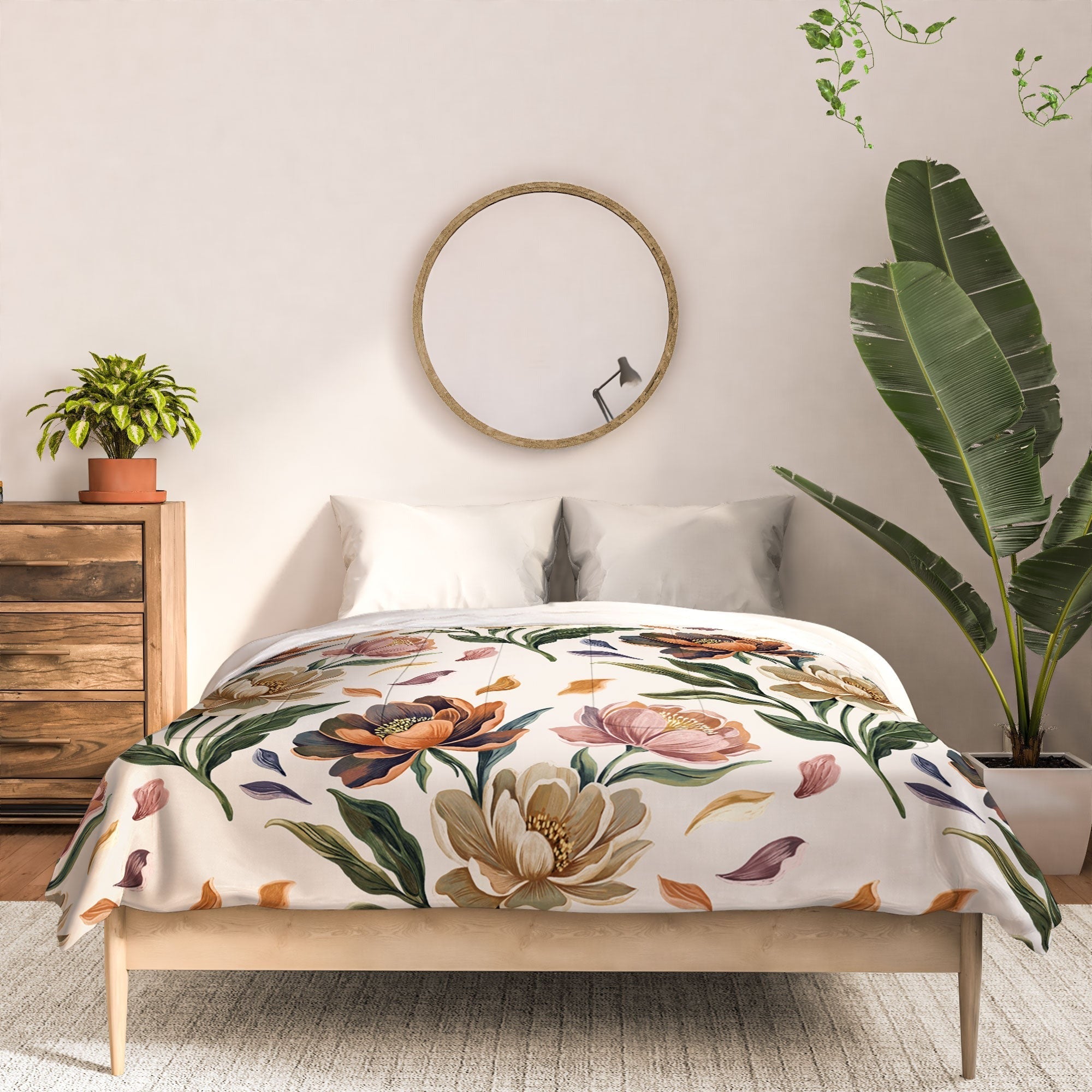 Marta Barragan Camarasa Hand Painted Peony Florals Comforter