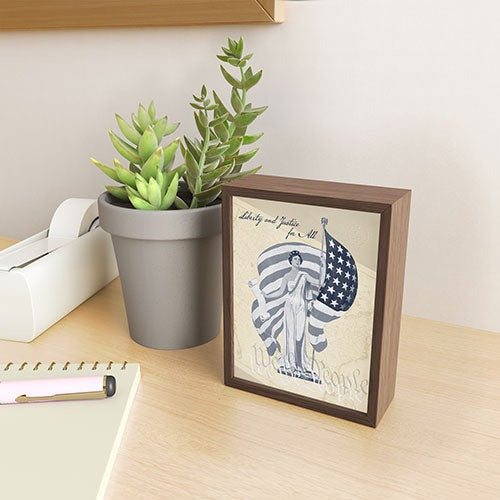 DENY Designs Liberty and Justice Woman Framed Mini Art Print