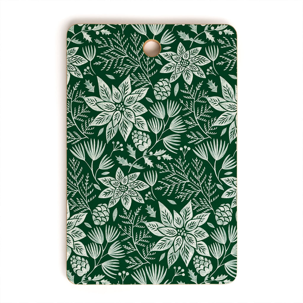 Pimlada Phuapradit Christmas Poinsettia Cutting Board Rectangle