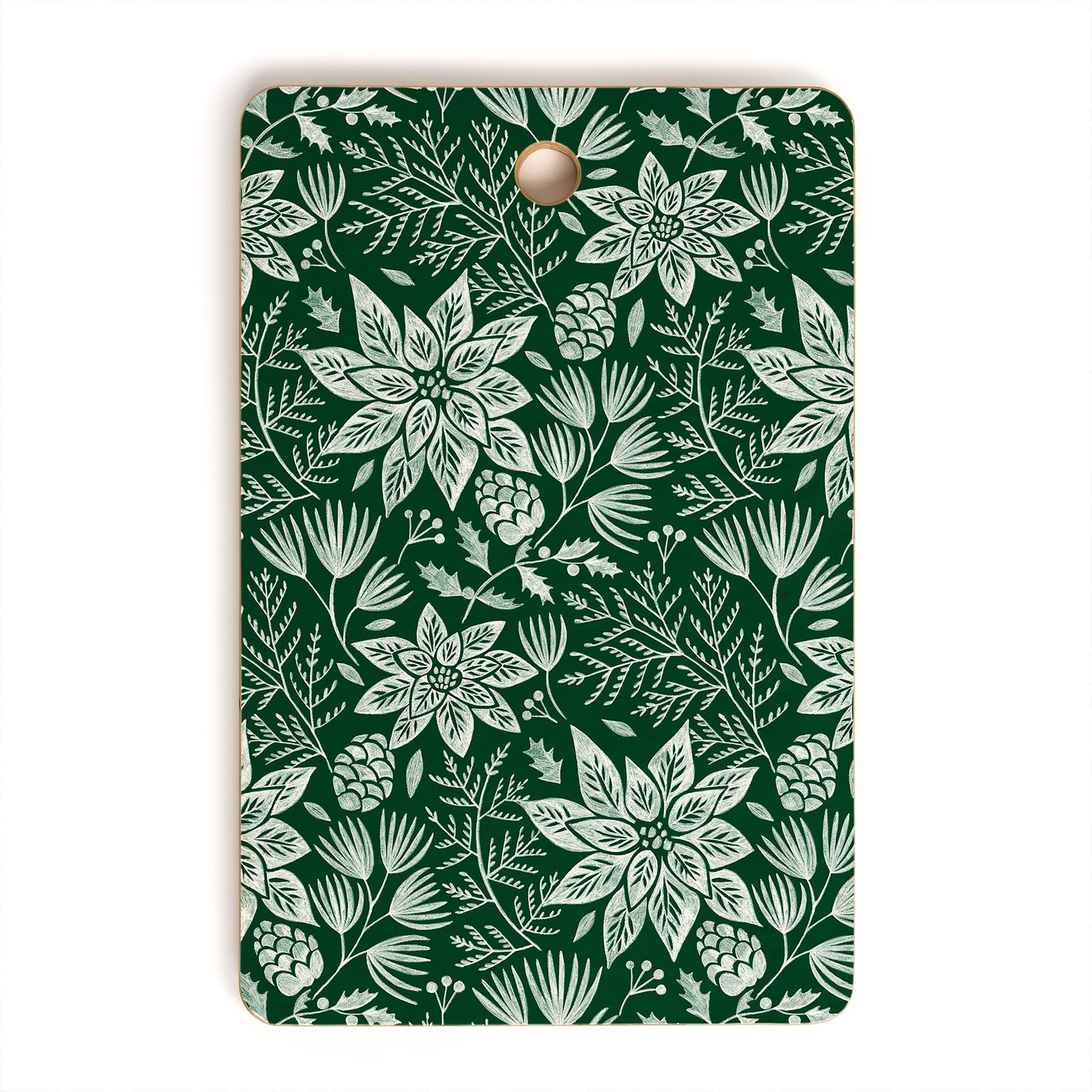 Pimlada Phuapradit Christmas Poinsettia Cutting Board Rectangle