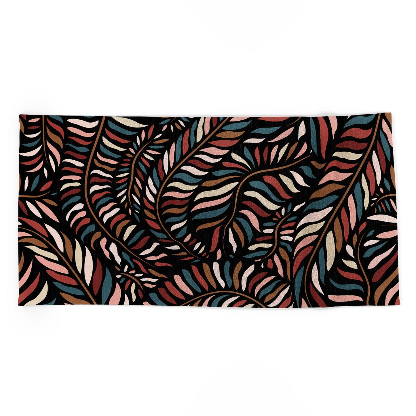 evamatise Boho Autumn Leaves Beach Towel