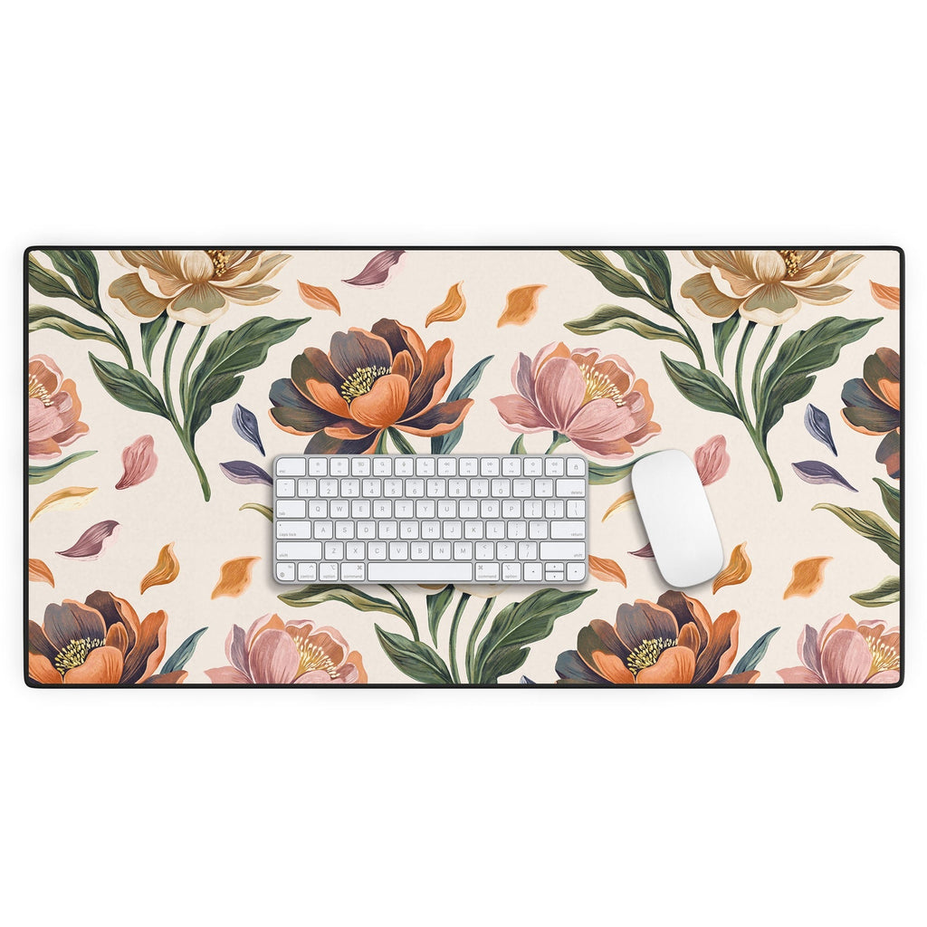 Marta Barragan Camarasa Hand Painted Peony Florals Desk Mat