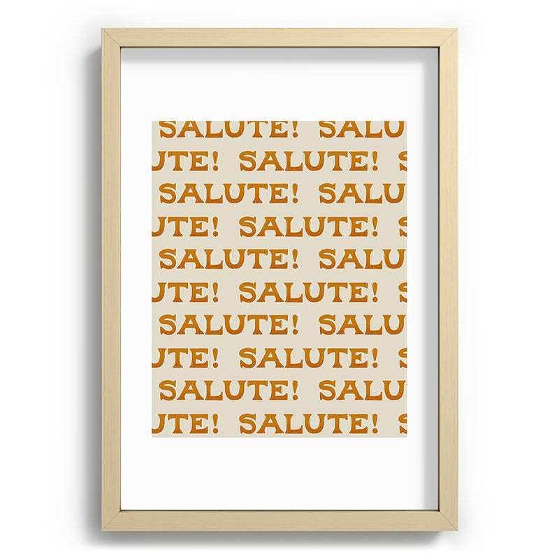 Jessica Molina Salute Gold Pattern on Cream Recessed Framing Rectangle