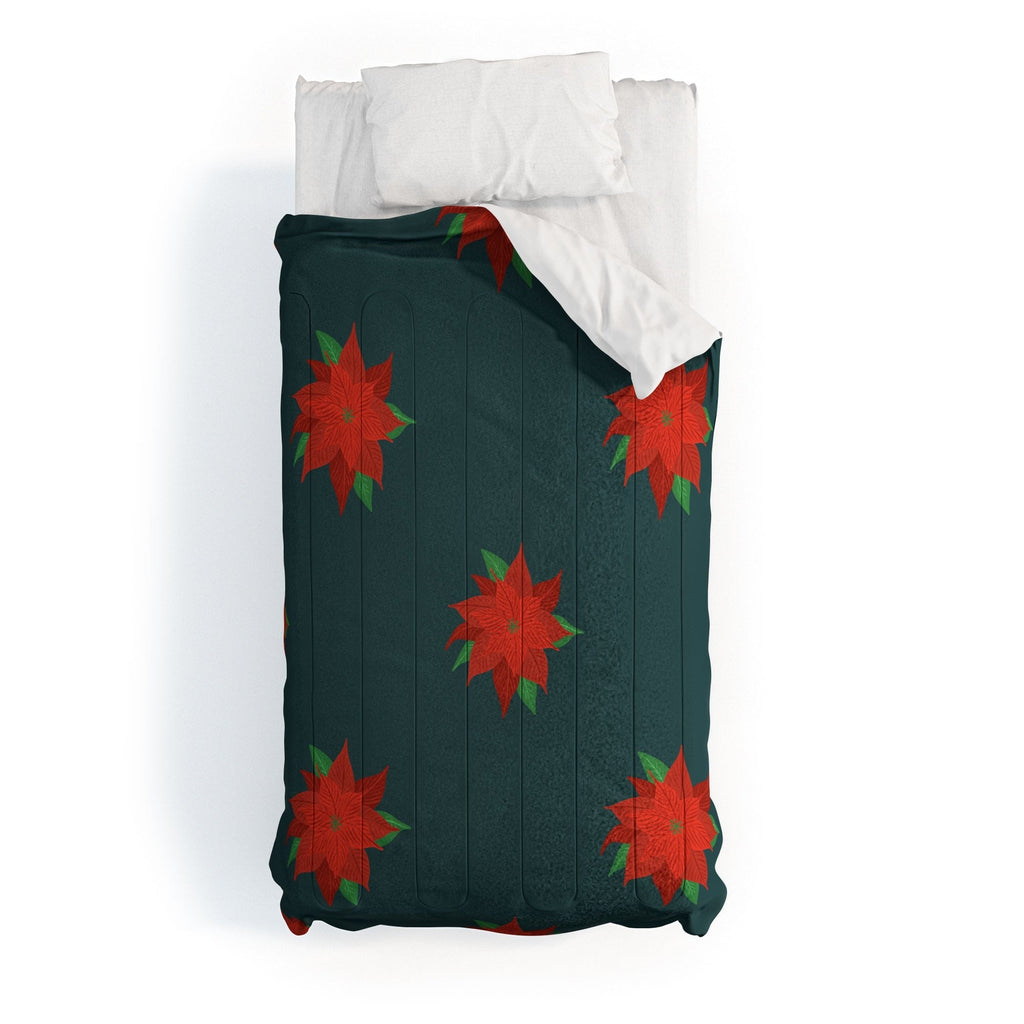 Design by Spark Poinsettia Florals Comforter