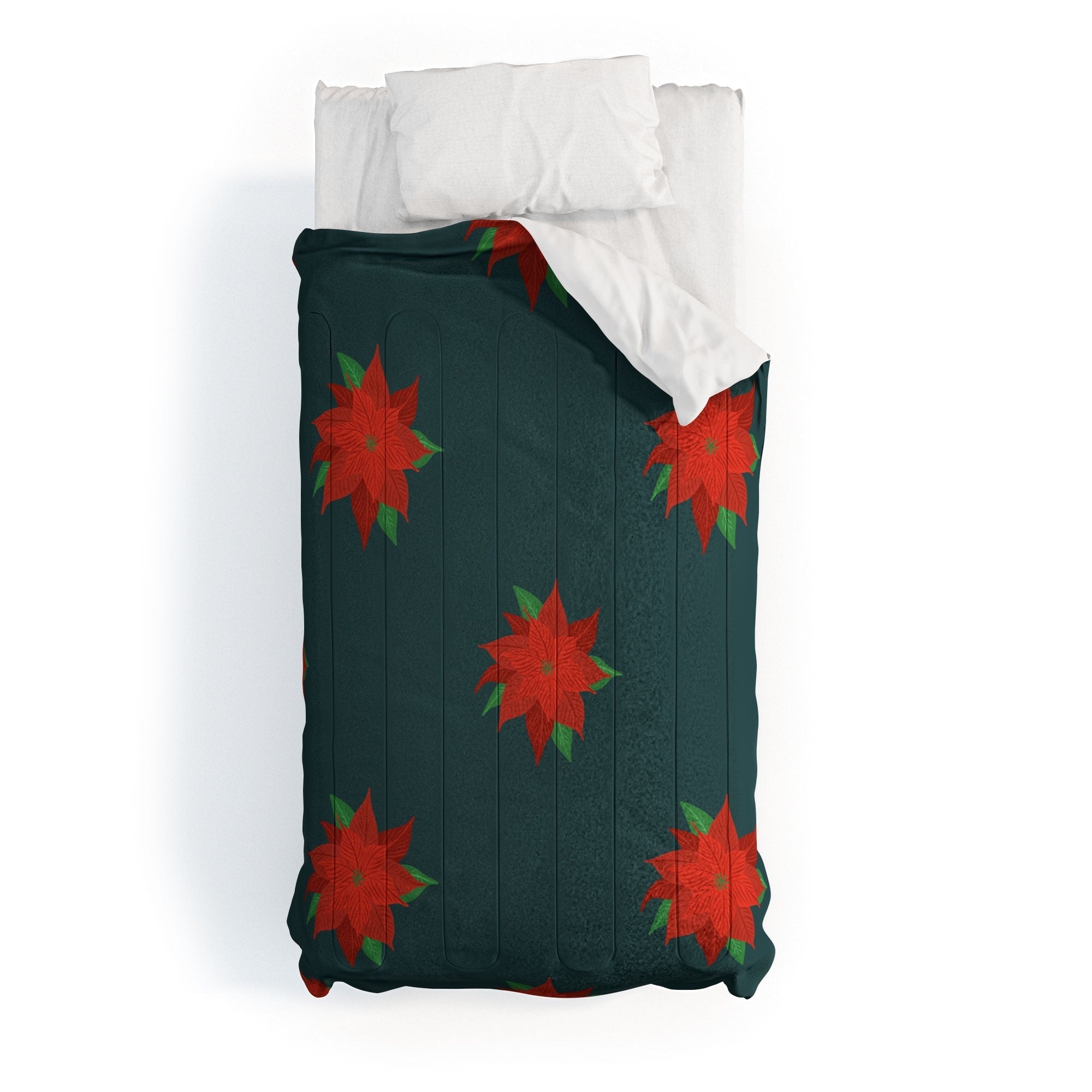 Design by Spark Poinsettia Florals Comforter
