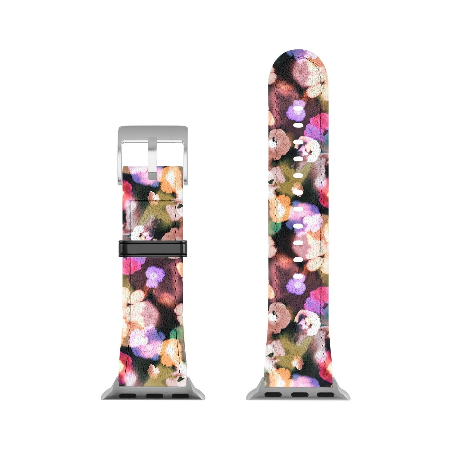 Ninola Design Botanic Retreat Ombre Abstract Watercolor Flowers Pink gold Apple Watch Band