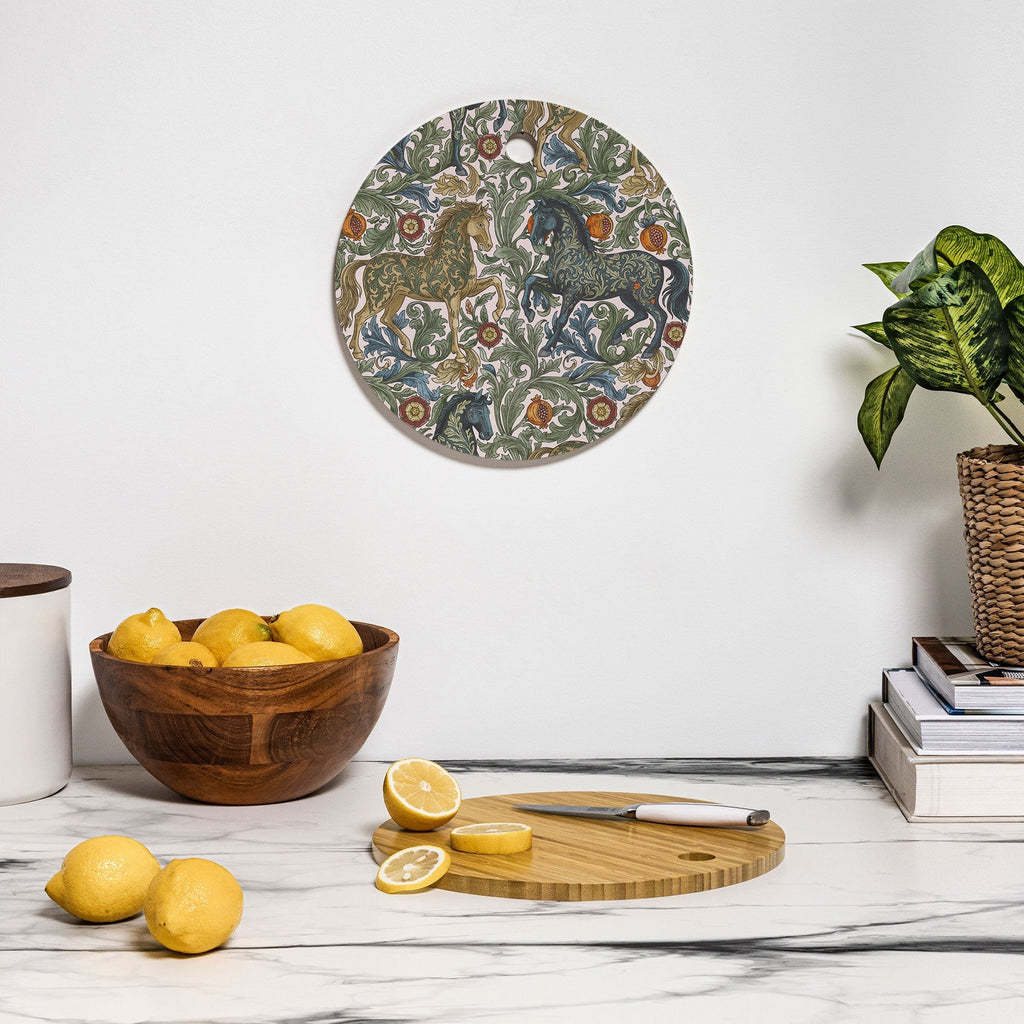 Marta Barragan Camarasa Renaissance Horse Garden Cutting Board Round