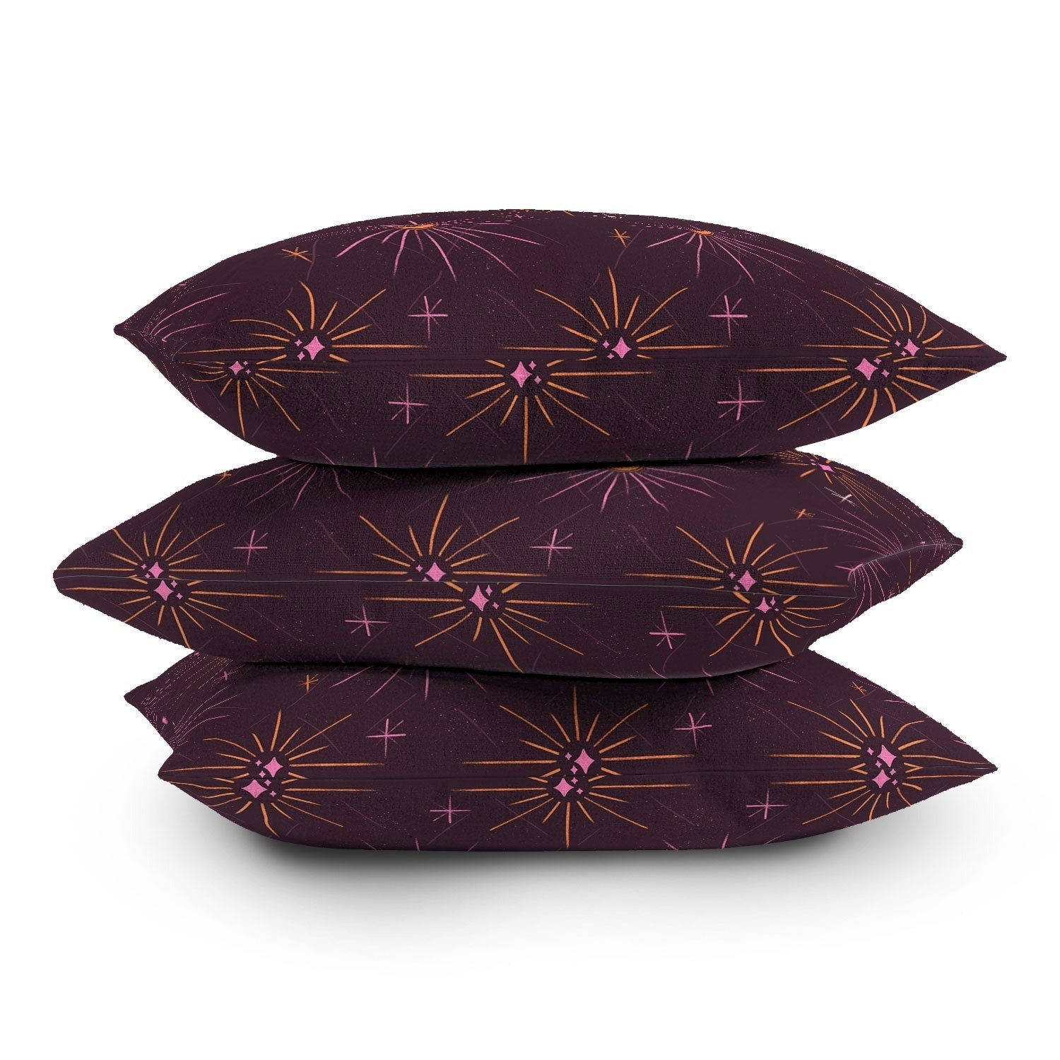 Little Om Pattern Little Moon plum Outdoor Throw Pillow