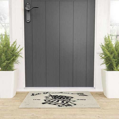 DENY Designs Let Freedom Ring Block Welcome Mat