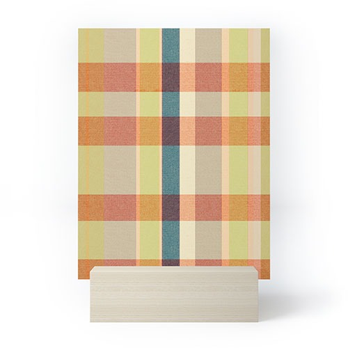 Marta Barragan Camarasa Retro Picnic Plaid Warm Tones Mini Art Print
