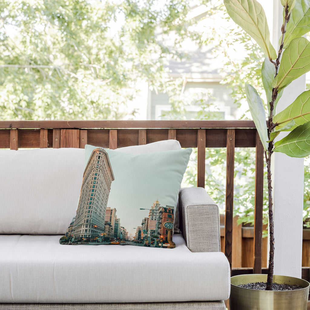 Eye Poetry Photography Flatiron at Sunrise NYC Outdoor Throw Pillow