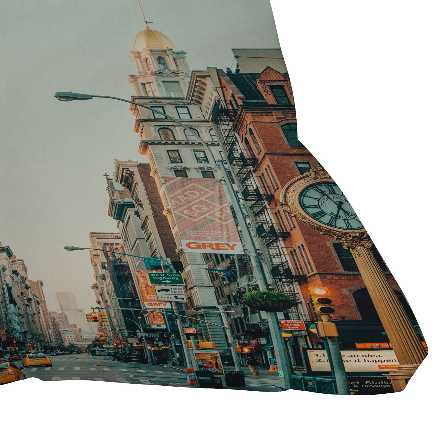 Eye Poetry Photography Flatiron at Sunrise NYC Outdoor Throw Pillow