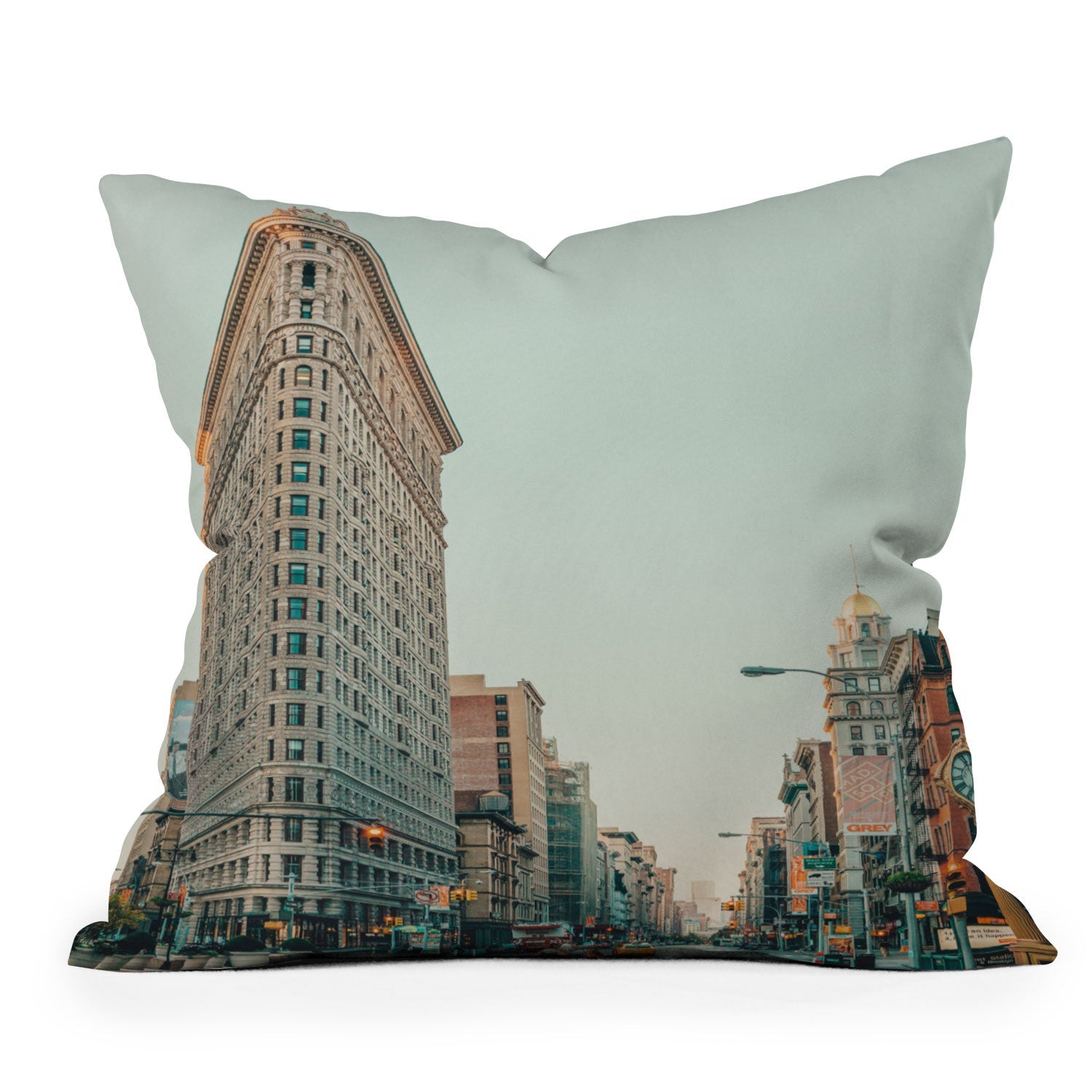 Eye Poetry Photography Flatiron at Sunrise NYC Outdoor Throw Pillow