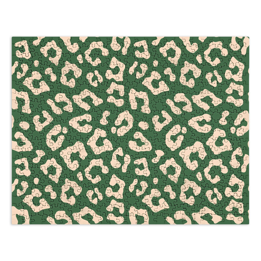 Avenie BR Cheetah Print In Green Puzzle