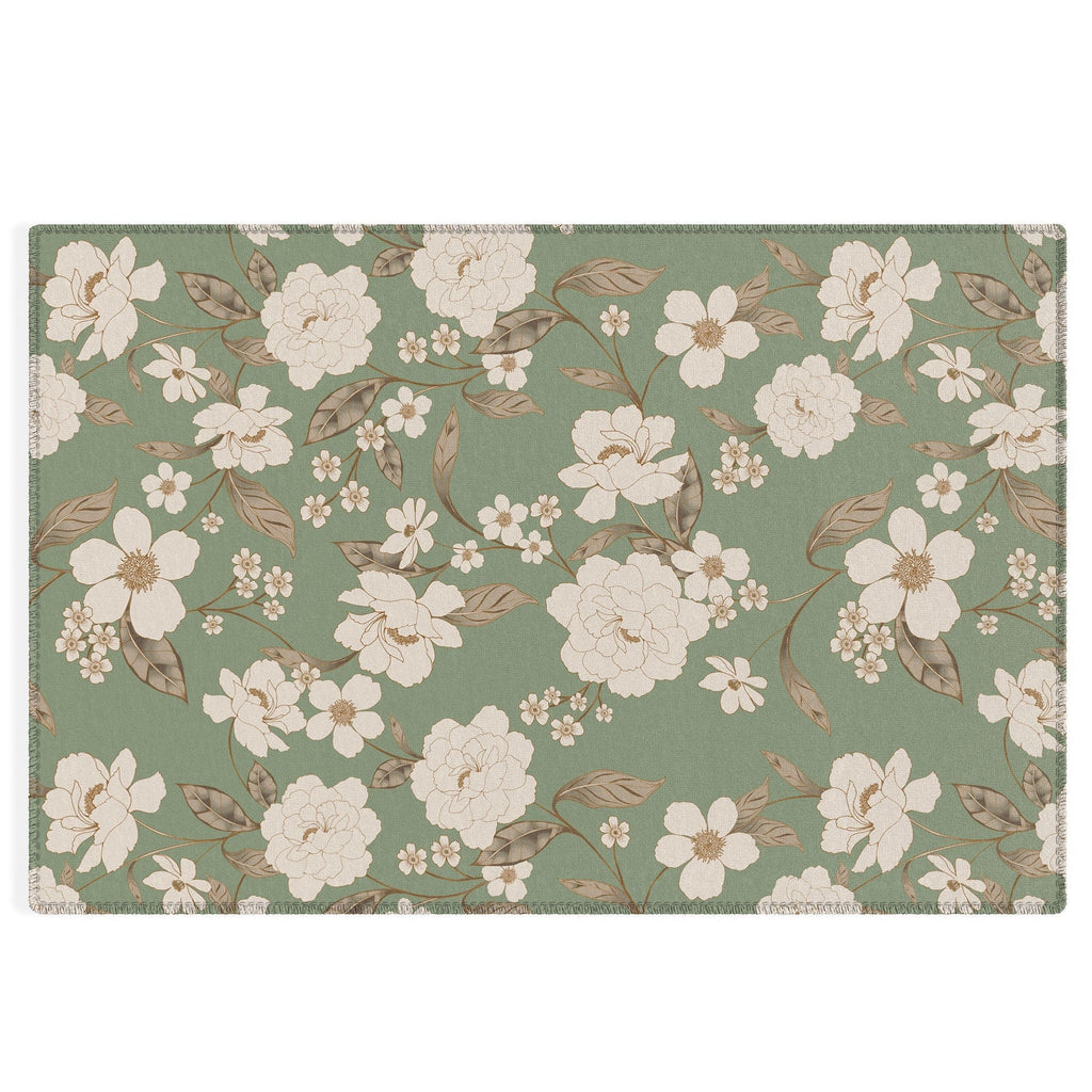 Gabriela Fuente Olive Floral Roberta Outdoor Rug
