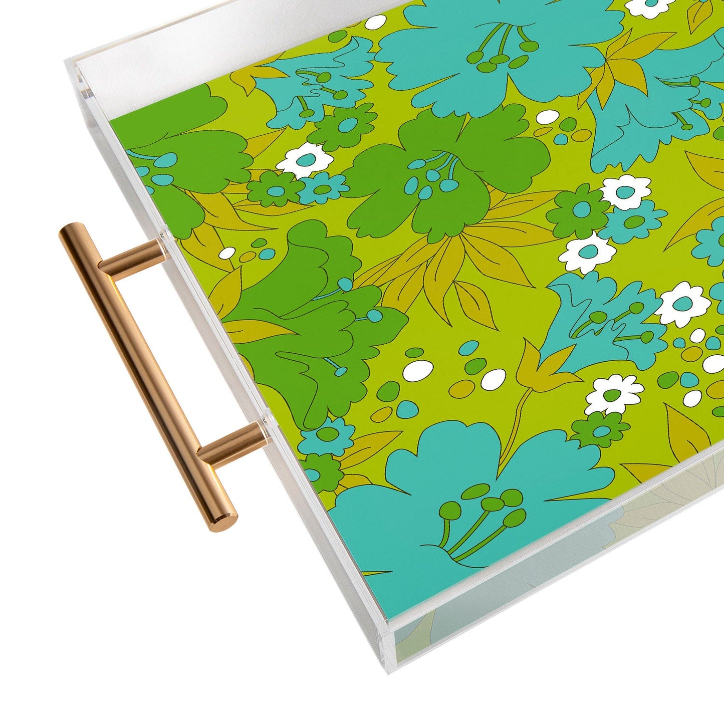 Eyestigmatic Design Green Turquoise and White Retro Acrylic Tray