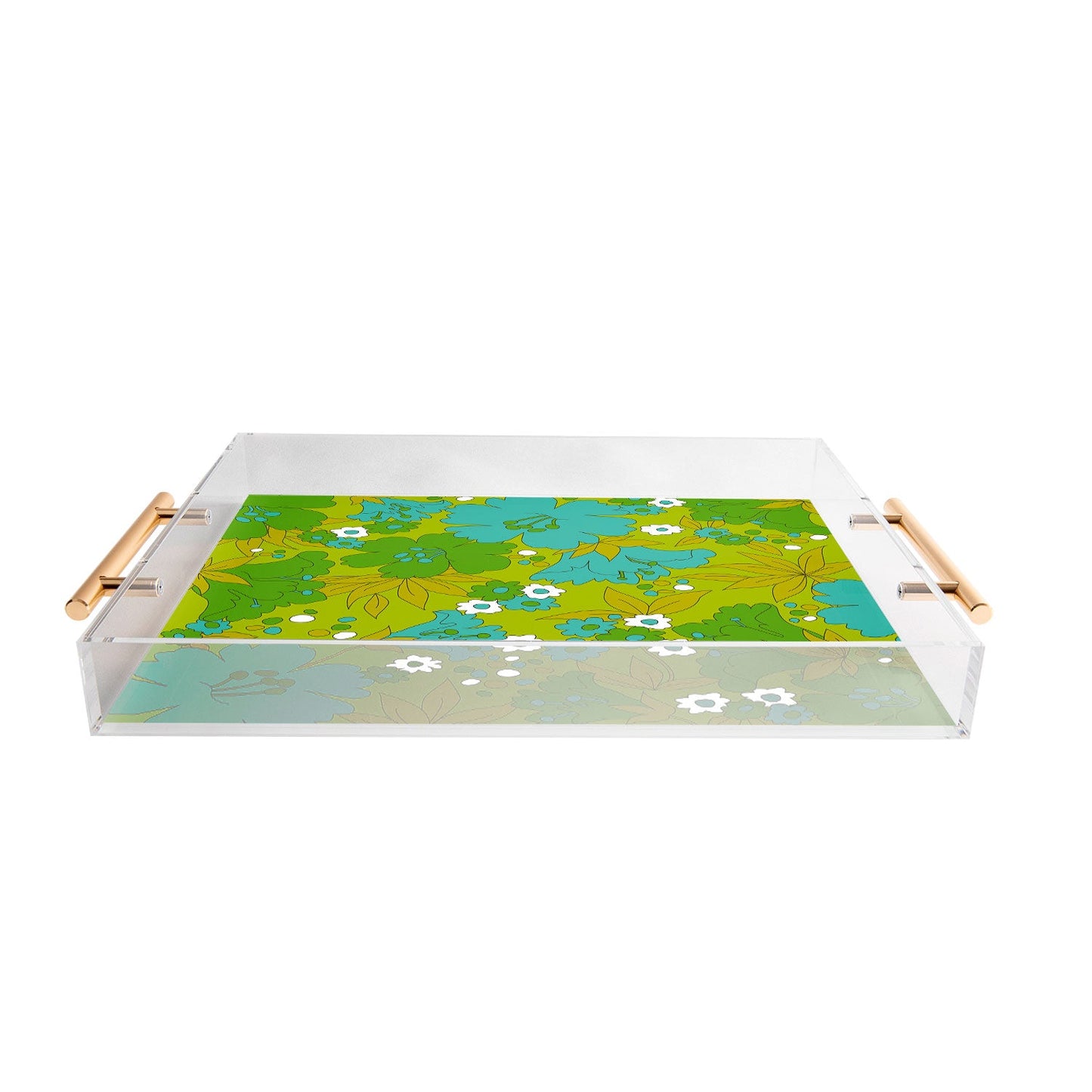 Eyestigmatic Design Green Turquoise and White Retro Acrylic Tray