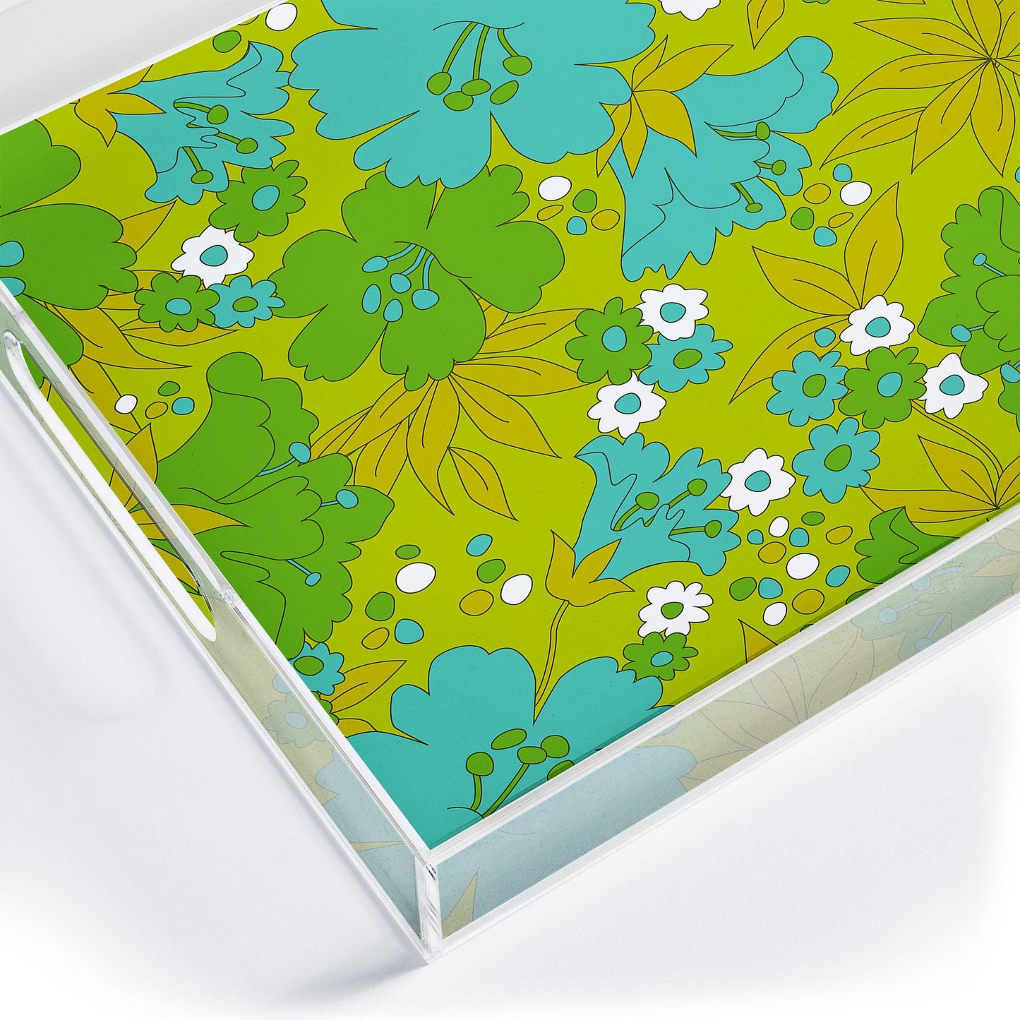Eyestigmatic Design Green Turquoise and White Retro Acrylic Tray
