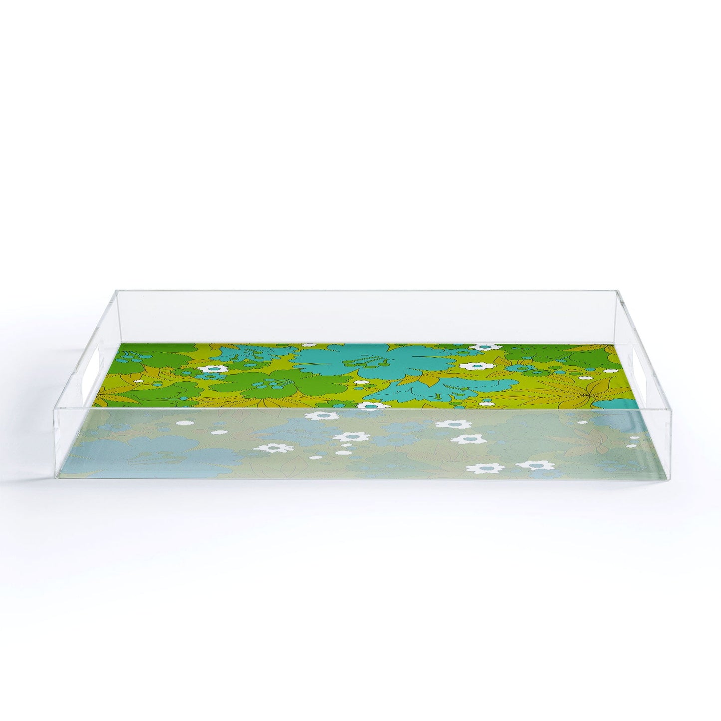 Eyestigmatic Design Green Turquoise and White Retro Acrylic Tray