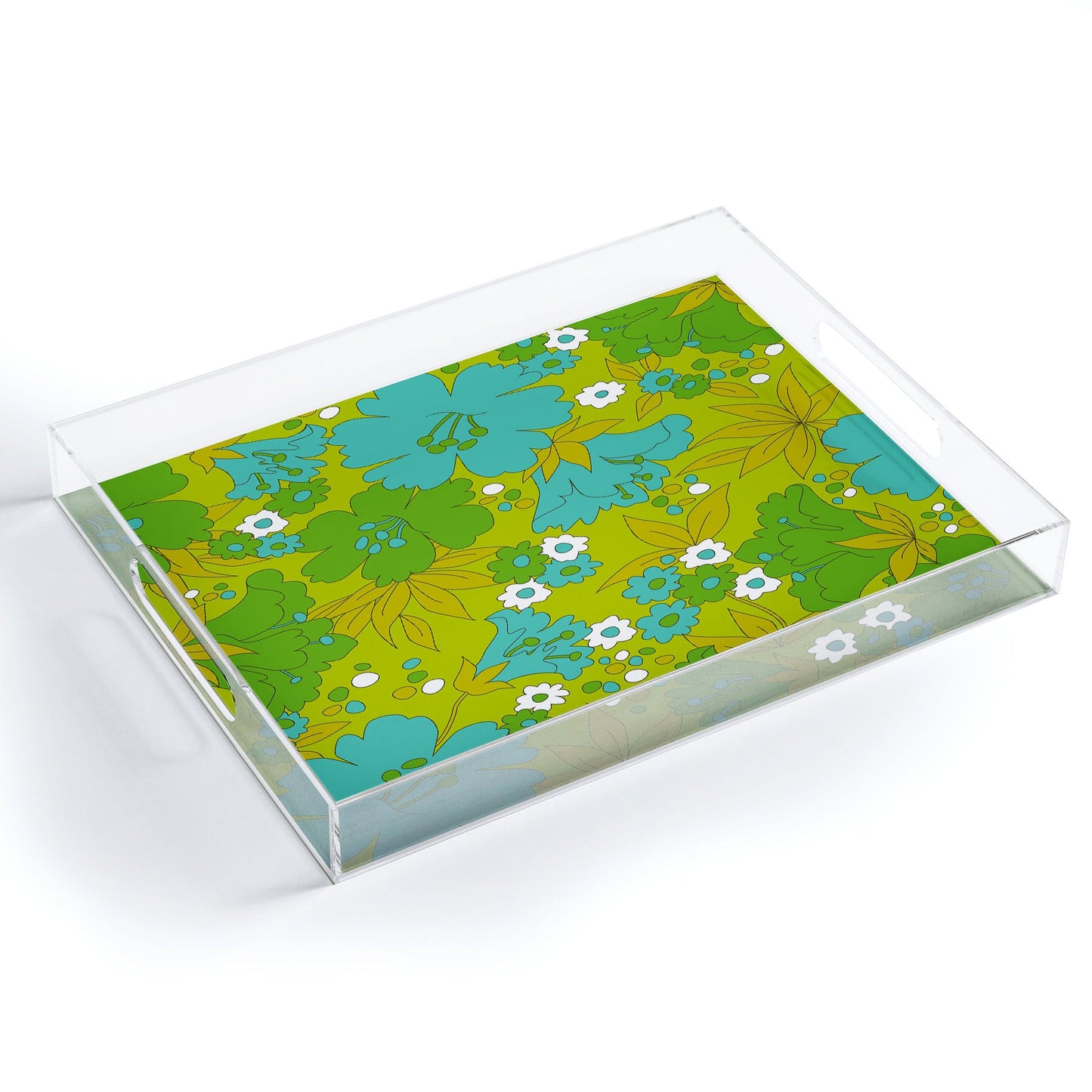 Eyestigmatic Design Green Turquoise and White Retro Acrylic Tray