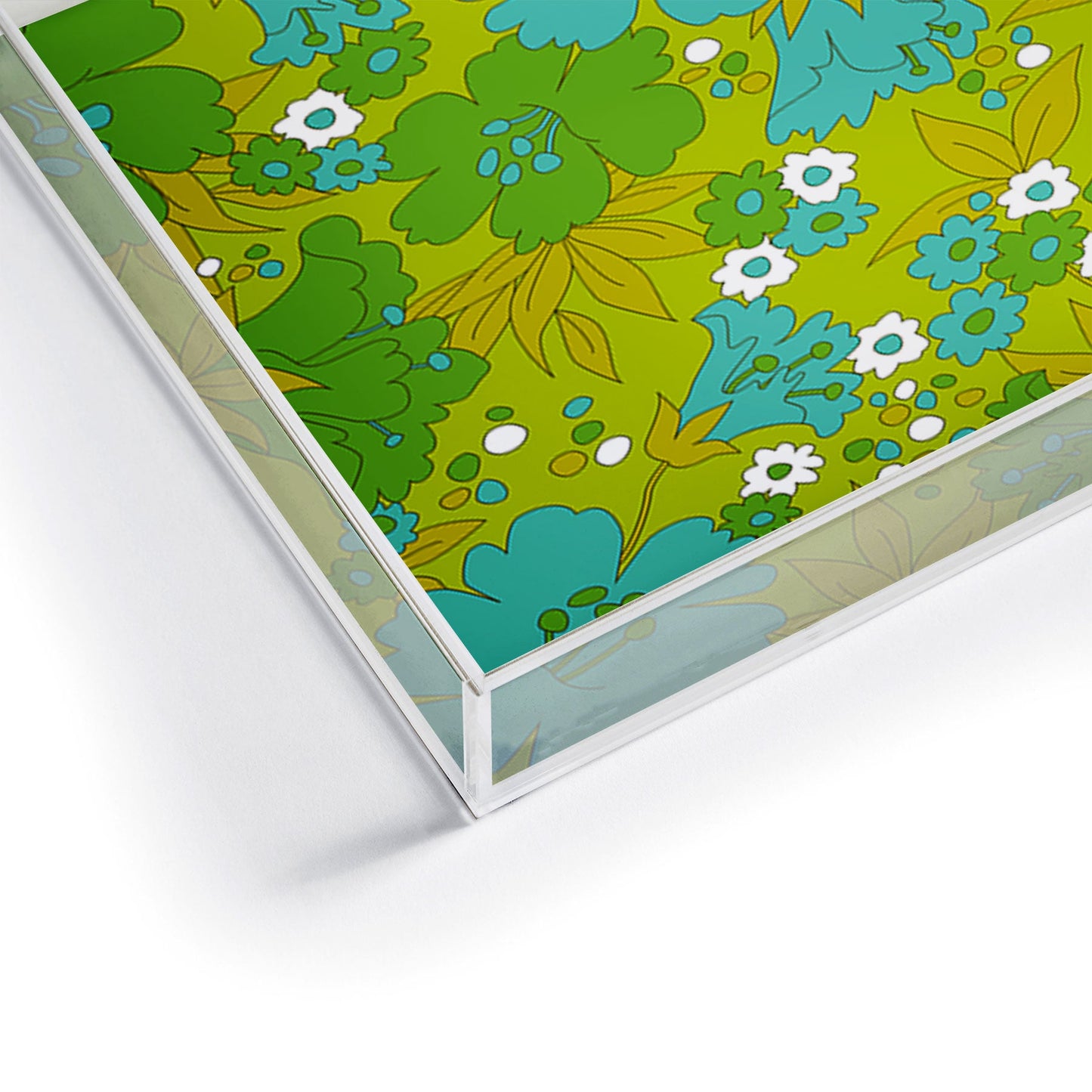 Eyestigmatic Design Green Turquoise and White Retro Acrylic Tray