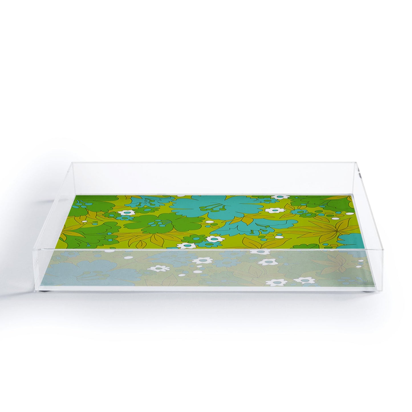 Eyestigmatic Design Green Turquoise and White Retro Acrylic Tray
