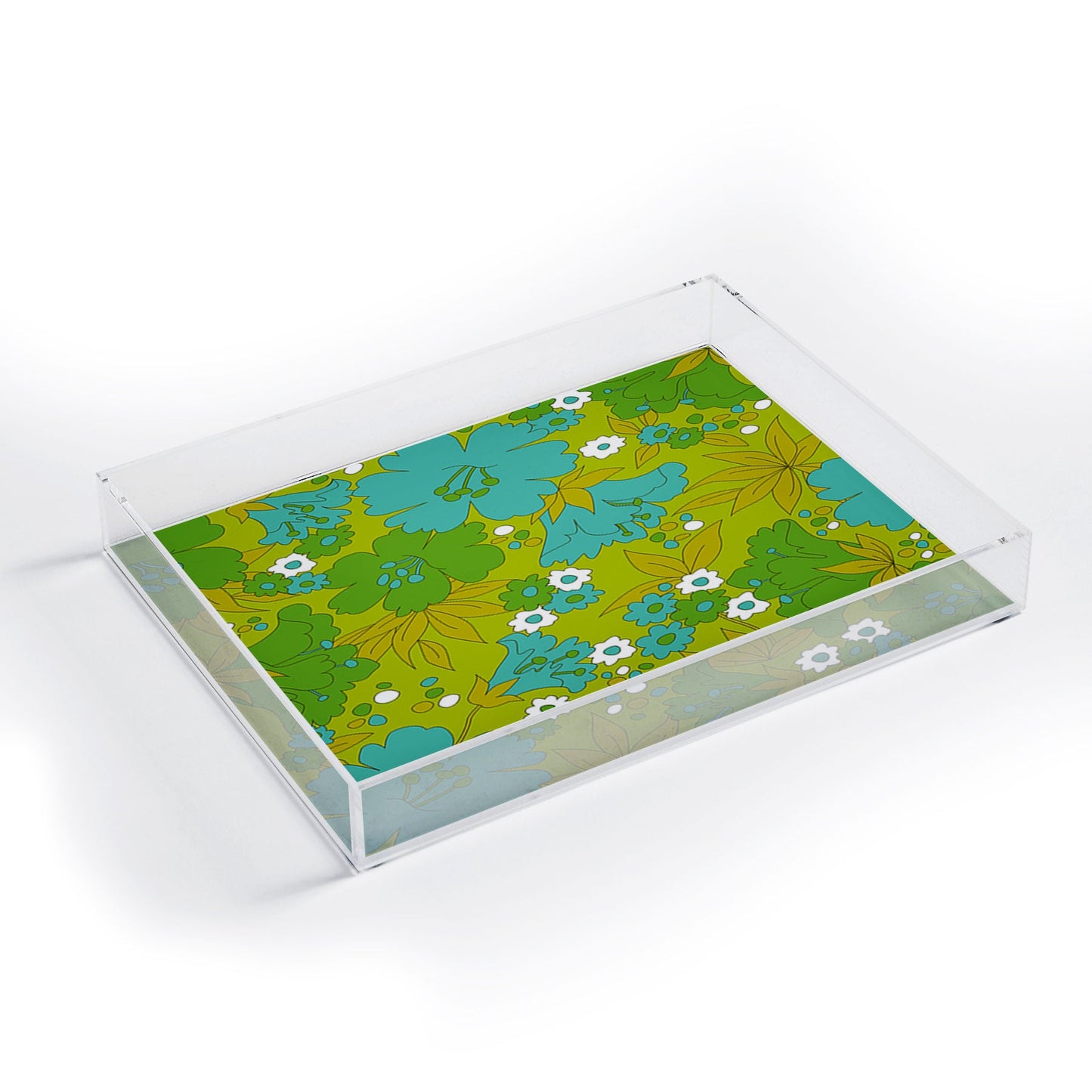 Eyestigmatic Design Green Turquoise and White Retro Acrylic Tray