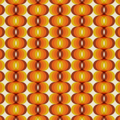 Eyestigmatic Design Orange Brown and Ivory Retro 1960s Shower Curtain