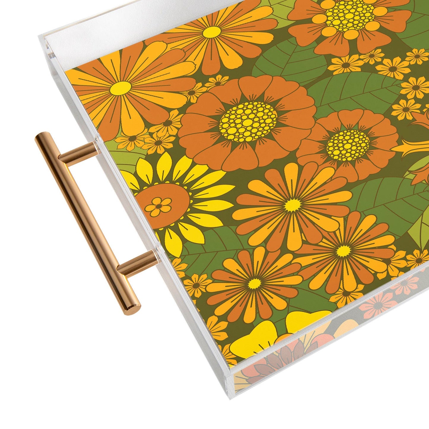 Eyestigmatic Design Orange Brown Yellow and Green Acrylic Tray