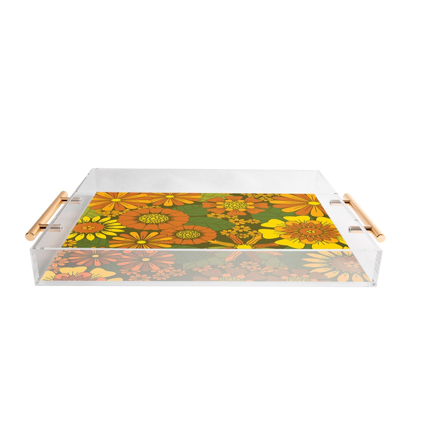 Eyestigmatic Design Orange Brown Yellow and Green Acrylic Tray