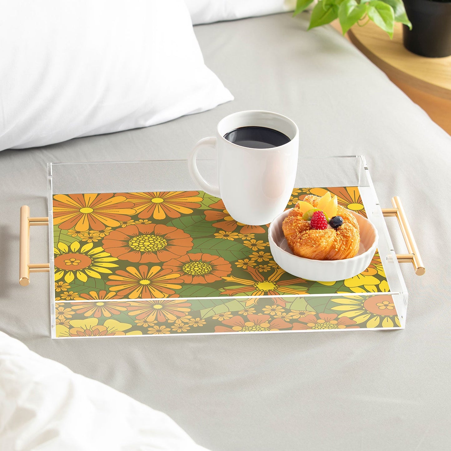 Eyestigmatic Design Orange Brown Yellow and Green Acrylic Tray