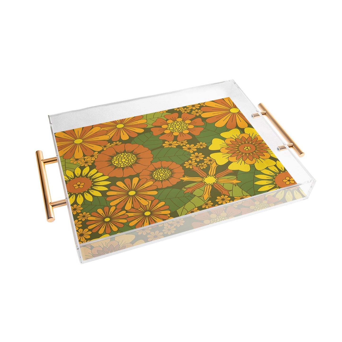 Eyestigmatic Design Orange Brown Yellow and Green Acrylic Tray