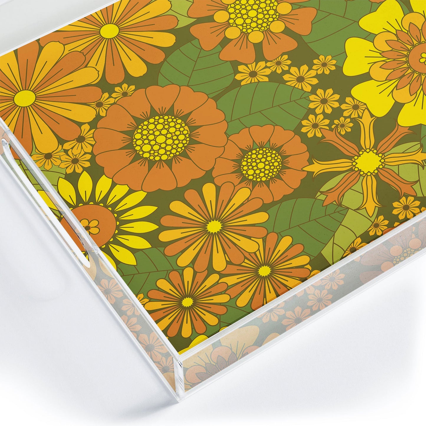 Eyestigmatic Design Orange Brown Yellow and Green Acrylic Tray