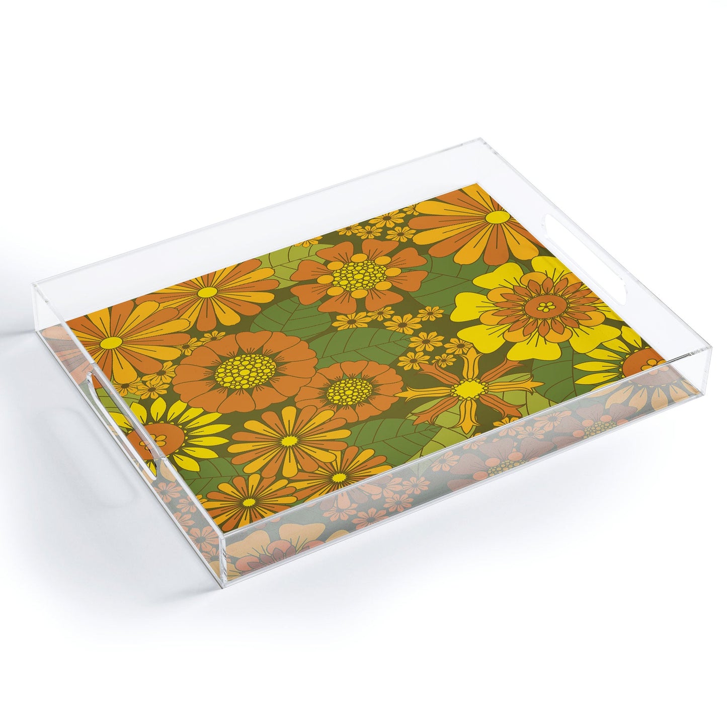 Eyestigmatic Design Orange Brown Yellow and Green Acrylic Tray