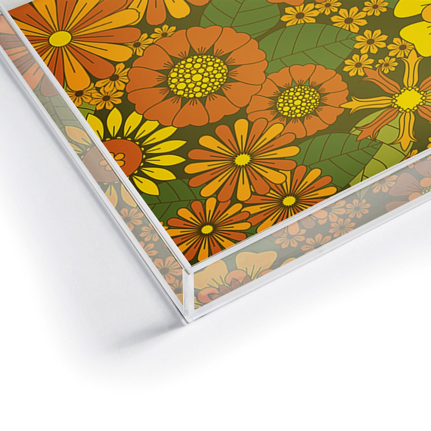 Eyestigmatic Design Orange Brown Yellow and Green Acrylic Tray