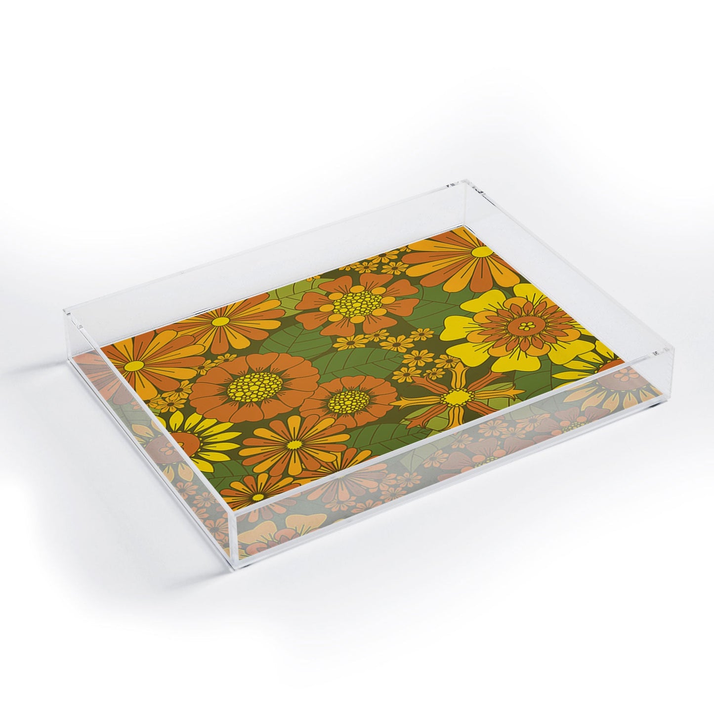 Eyestigmatic Design Orange Brown Yellow and Green Acrylic Tray