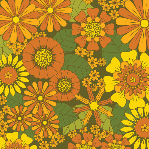 Eyestigmatic Design Orange Brown Yellow and Green Shower Curtain