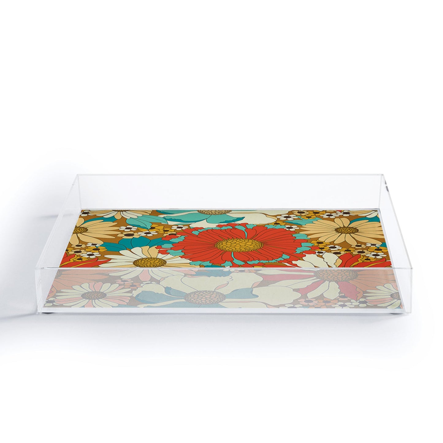 Eyestigmatic Design Red Orange Turquoise Brown Retro Acrylic Tray