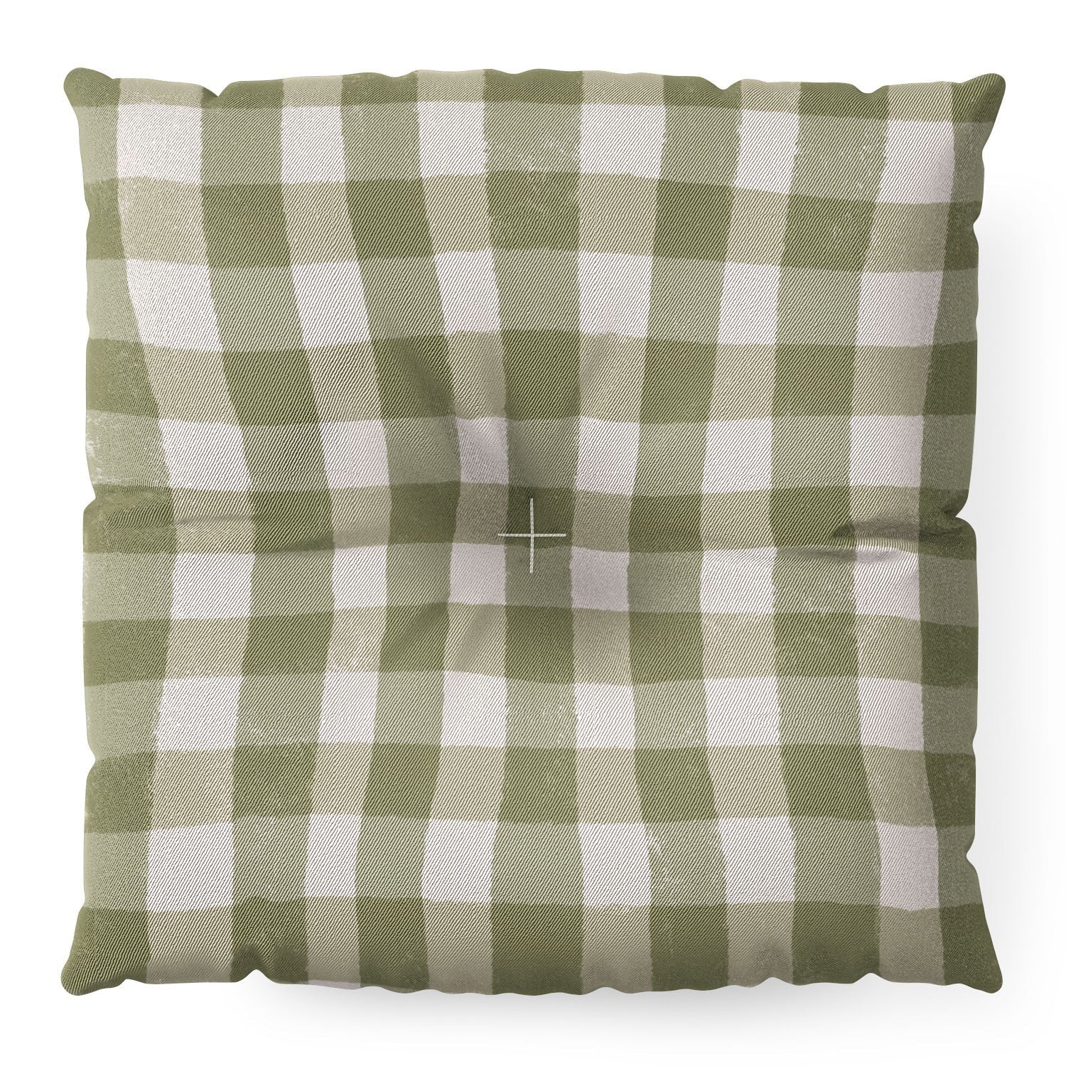 Menina Lisboa Rustic Green Plaid Floor Pillow Square