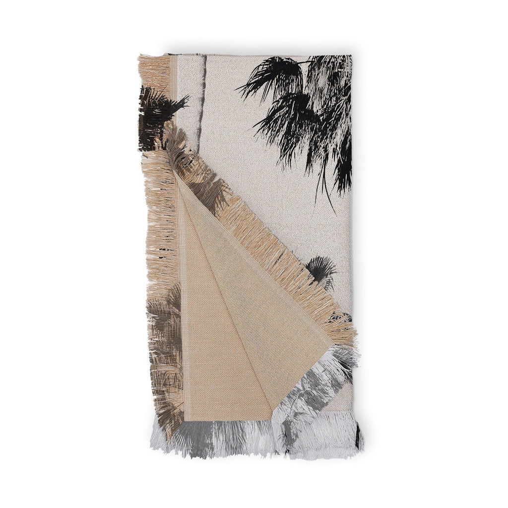 Gal Design Black And White Palms Throw Blanket