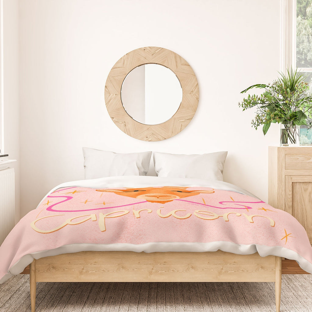Little Om Zodiac Sign Capricorn Duvet Cover