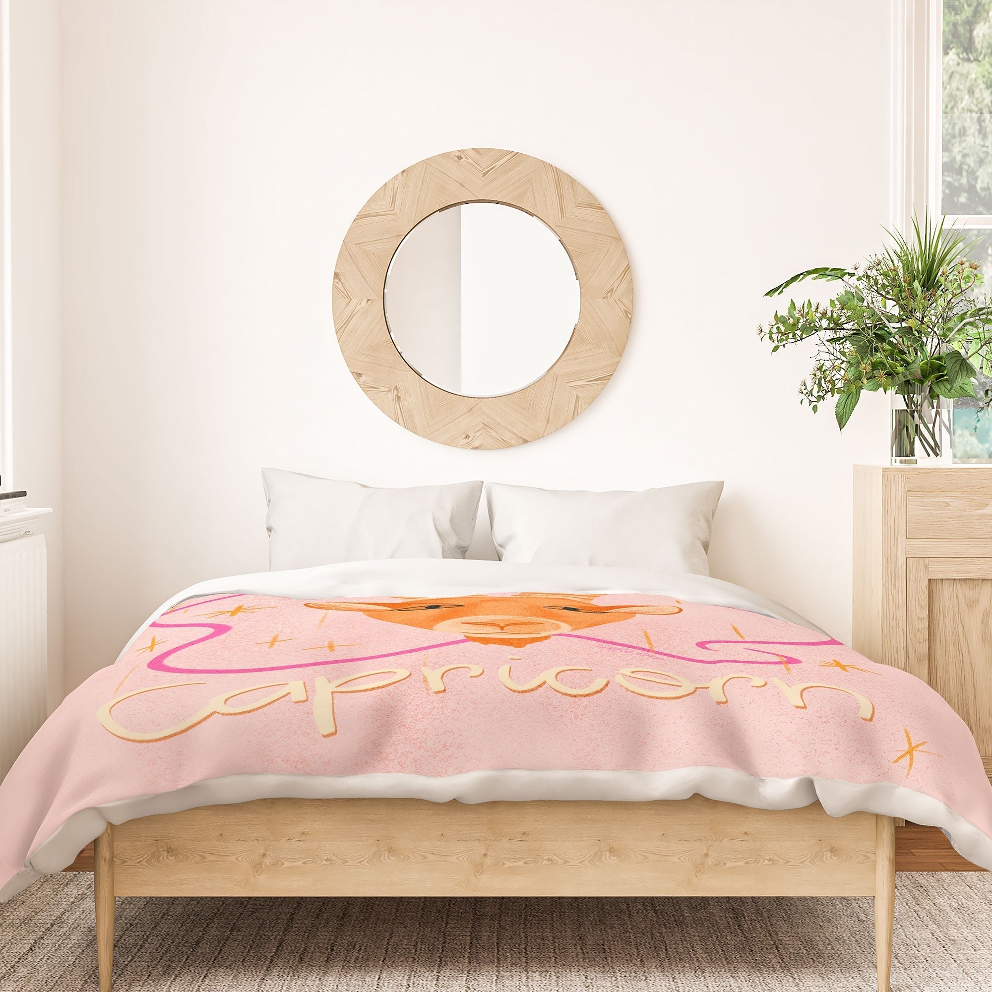 Little Om Zodiac Sign Capricorn Duvet Cover